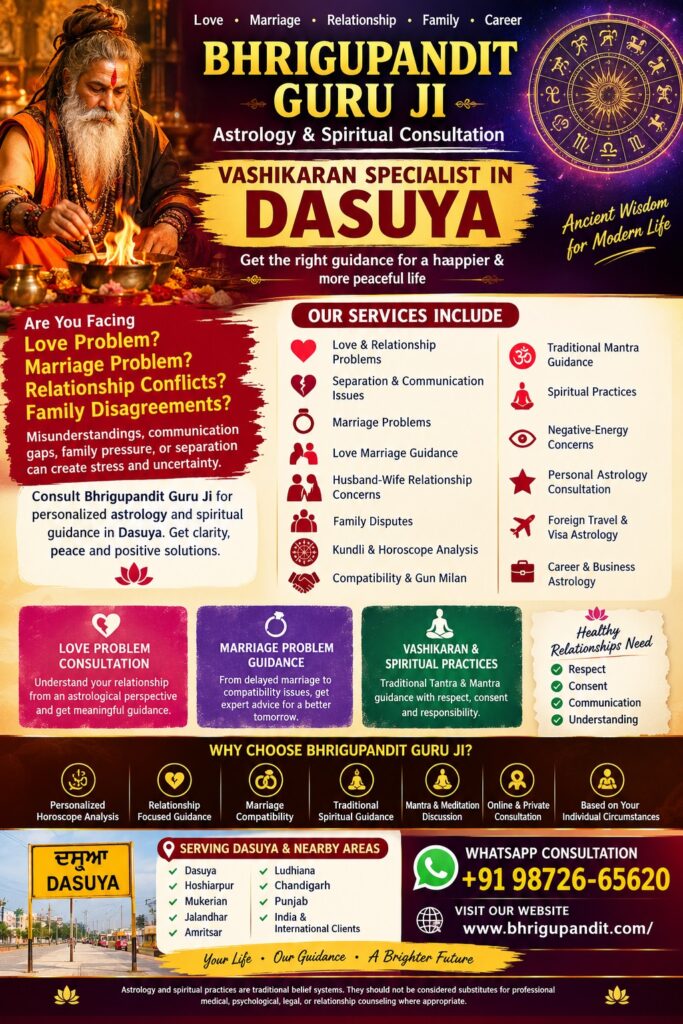 Vashikaran Specialist in Dasuya | Love Marriage Solution